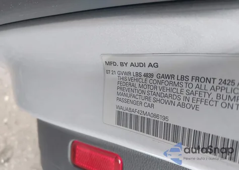 2021 Audi A4 Premium 40 Tfsi Quattro S Tronic from USA, damaged, VIN WAUABAF42MA086195